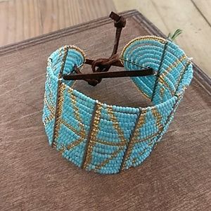 Blue beaded bracelet